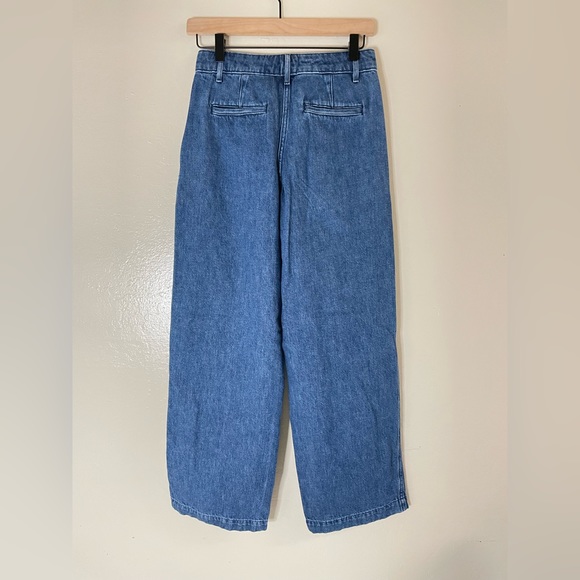 Aritzia Wilfred High Waisted Pleated Wide Leg Denim Jeans - Picture 2 of 12